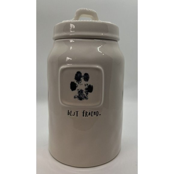 Rae Dunn Dog Rae Dunn Best Friend Dog Paw Print Treat Jar With Lid